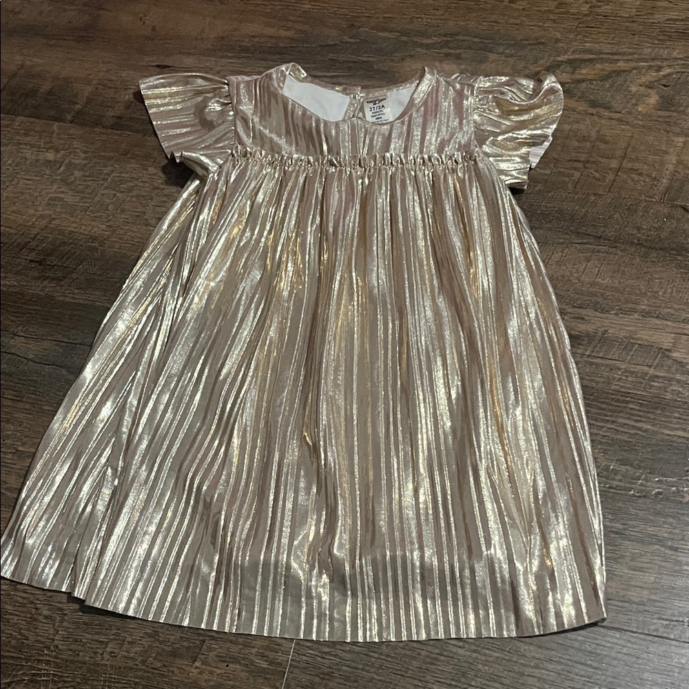Osh kosh Shimmering Gold Pleated Dress